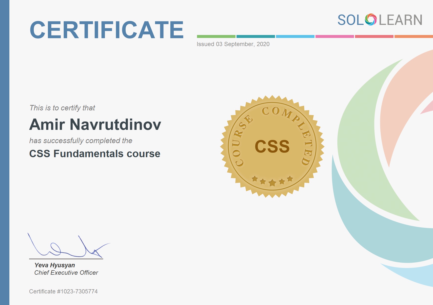 certificate css