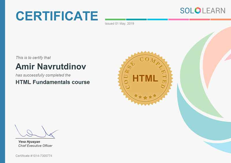 certificate html